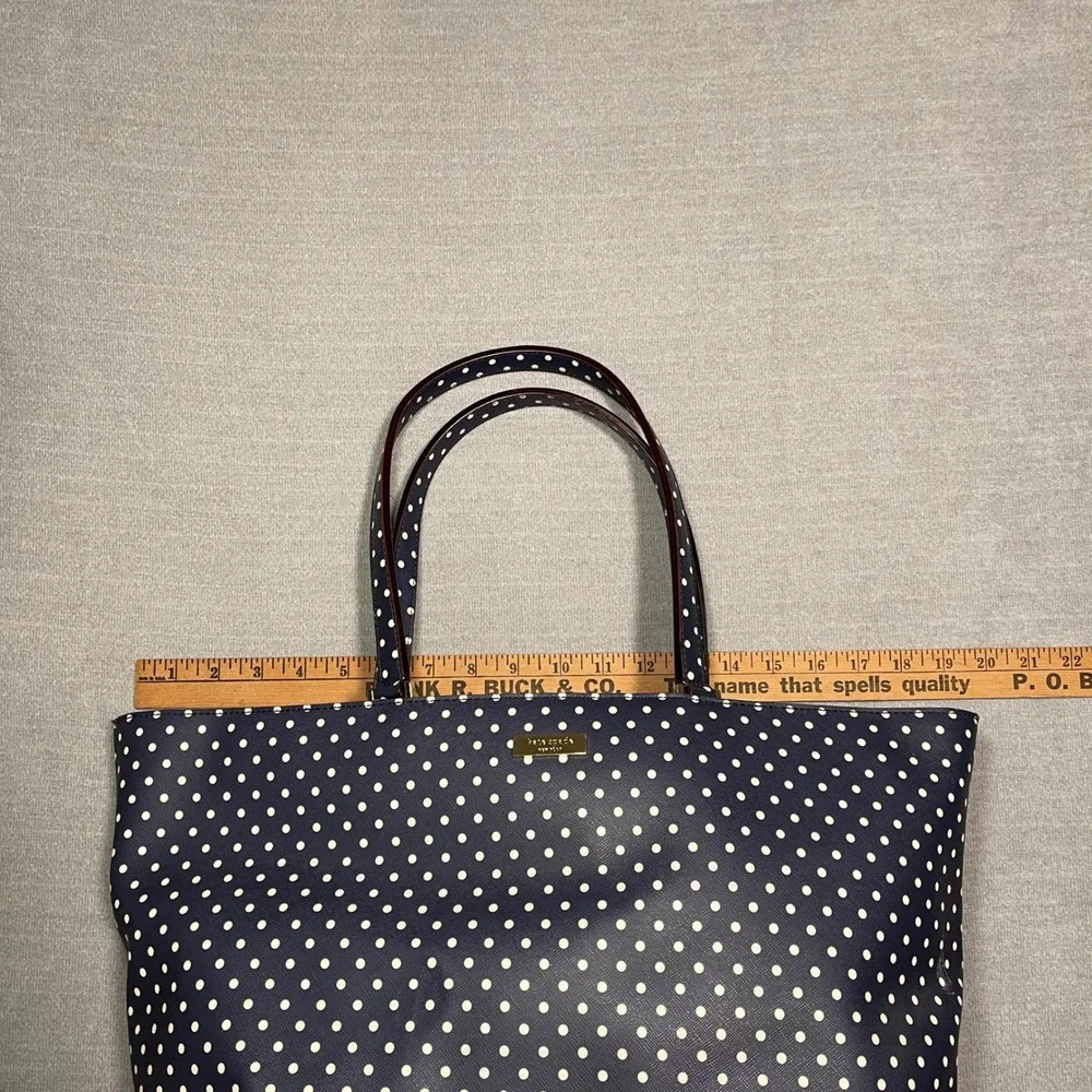 Kate Spade New York Navy Cream Polka Dot Grant Street Jules Large Tote Bag‎